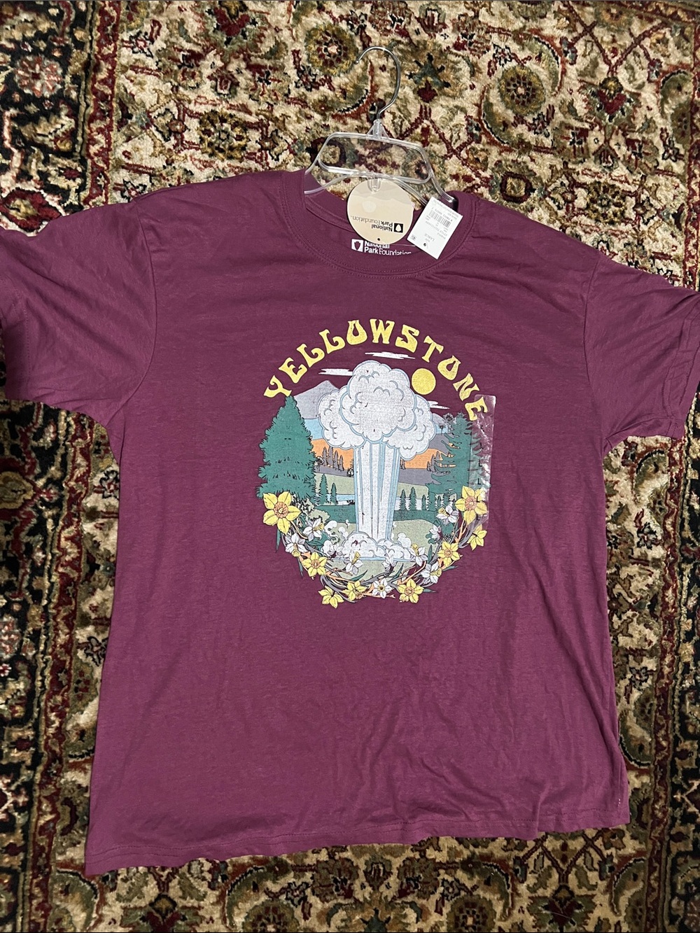 Yellowstone Graphic Tee - Burgundy Purple Size Large Adult